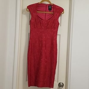Red Lace Sleeveless Dress